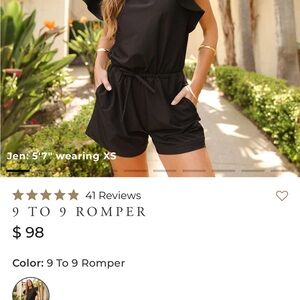 Albion Black Romper with Ruffle Sleeves